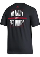 Adidas Detroit Red Wings Black Line Change Short Sleeve T Shirt