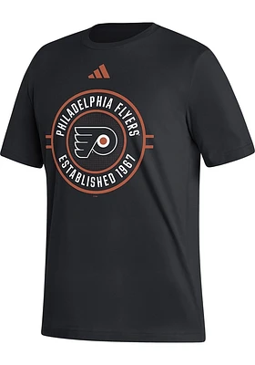 Adidas Philadelphia Flyers Black Fresh Short Sleeve T Shirt