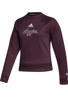 Adidas Texas A&M Aggies Womens Maroon Stadium Crew Sweatshirt