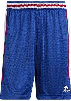 Adidas Kansas Jayhawks Mens Blue Mesh Swingman Shorts