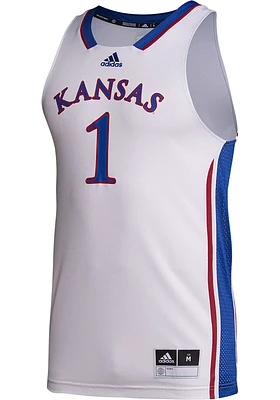 Adidas Kansas Jayhawks White Wordmark Swingman Jersey