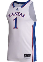 Adidas Kansas Jayhawks White Wordmark Swingman Jersey