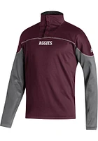 Adidas Texas A&M Aggies Mens Maroon Stadium Snap Long Sleeve Qtr Zip Pullover