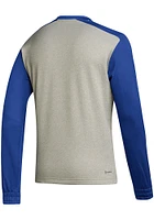 Adidas Kansas Jayhawks Mens Grey Locker Logo Long Sleeve Sweatshirt