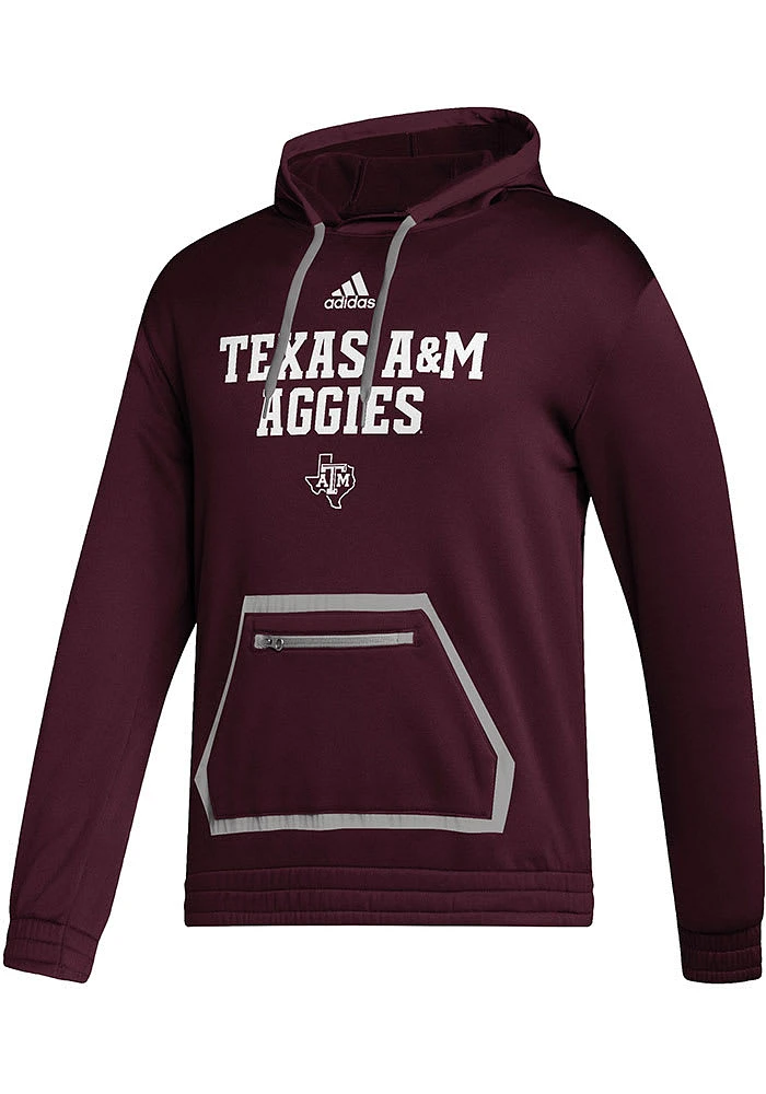 Adidas Texas A&M Aggies Mens Maroon Locker Wordmark Hood