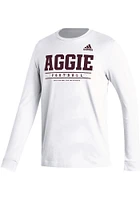 Adidas Texas A&M Aggies White Locker Football Practice Long Sleeve T-Shirt