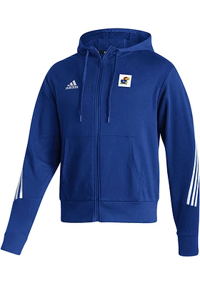 Adidas Kansas Jayhawks Mens Blue Fashion Long Sleeve Full Zip Jacket