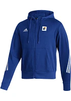 Adidas Kansas Jayhawks Mens Blue Fashion Long Sleeve Full Zip Jacket