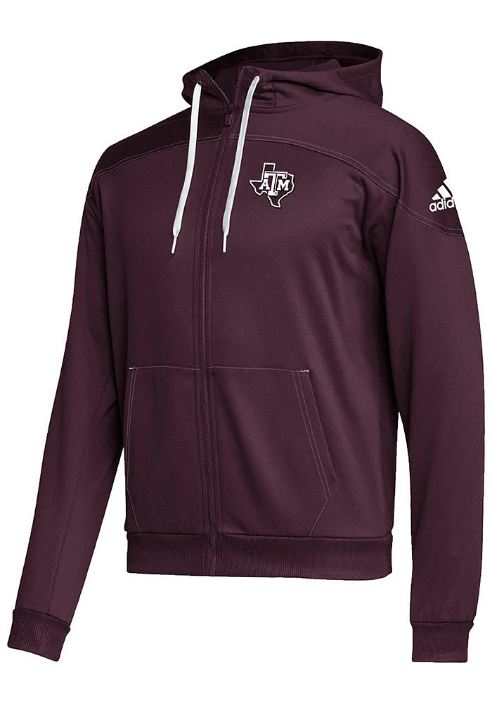 Adidas Texas A&M Aggies Mens Maroon Stadium Long Sleeve Full Zip Jacket