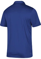 Adidas Kansas Jayhawks Mens Blue Stadium IGM Short Sleeve Polo