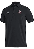 Adidas Texas A&M Aggies Mens Black Stadium Coaches Design Short Sleeve Polo