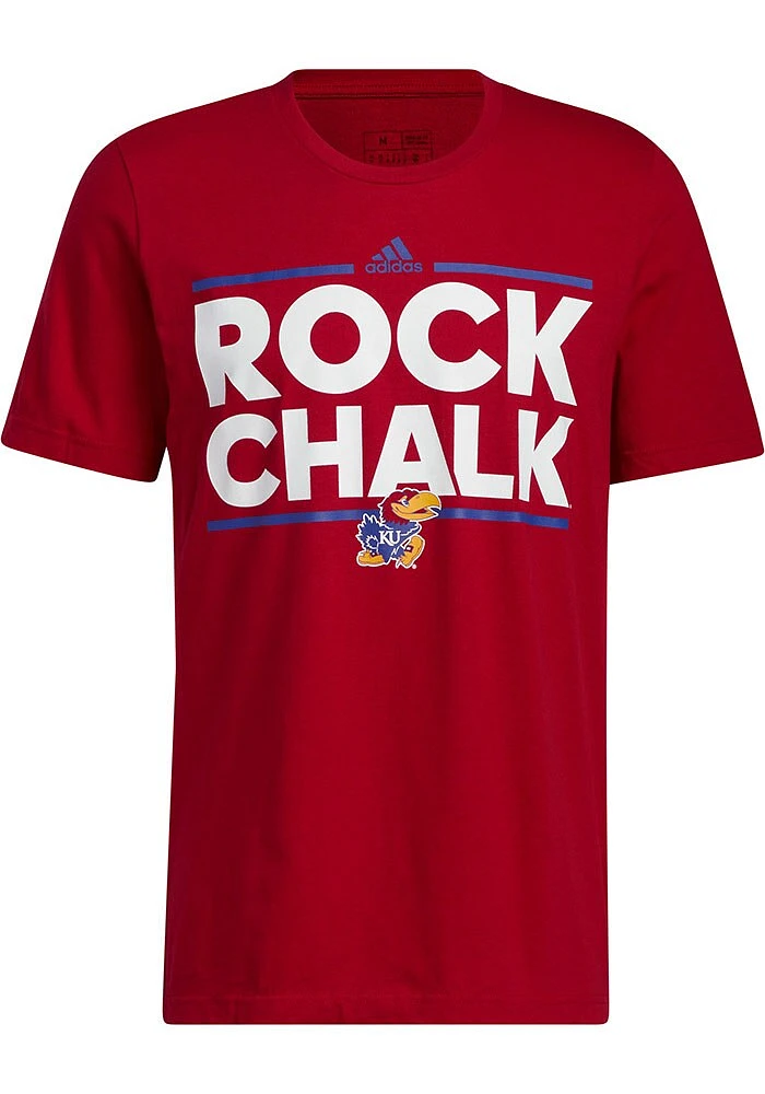 Adidas Kansas Jayhawks Red Fresh Dassler Short Sleeve T Shirt
