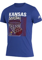 Adidas Kansas Jayhawks Blue Clutch Buckets Short Sleeve T Shirt