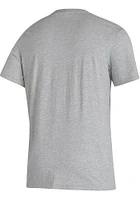 Adidas Kansas Jayhawks Grey Laminated Logo Short Sleeve T Shirt