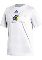 Adidas Kansas Jayhawks White Locker Lines Baseball Short Sleeve T Shirt
