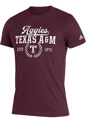 Adidas Texas A&M Aggies Maroon Second Semester Short Sleeve T Shirt