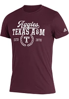 Adidas Texas A&M Aggies Maroon Second Semester Short Sleeve T Shirt