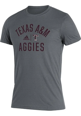 Adidas Texas A&M Aggies Charcoal Locker Heritage Blend Short Sleeve T Shirt