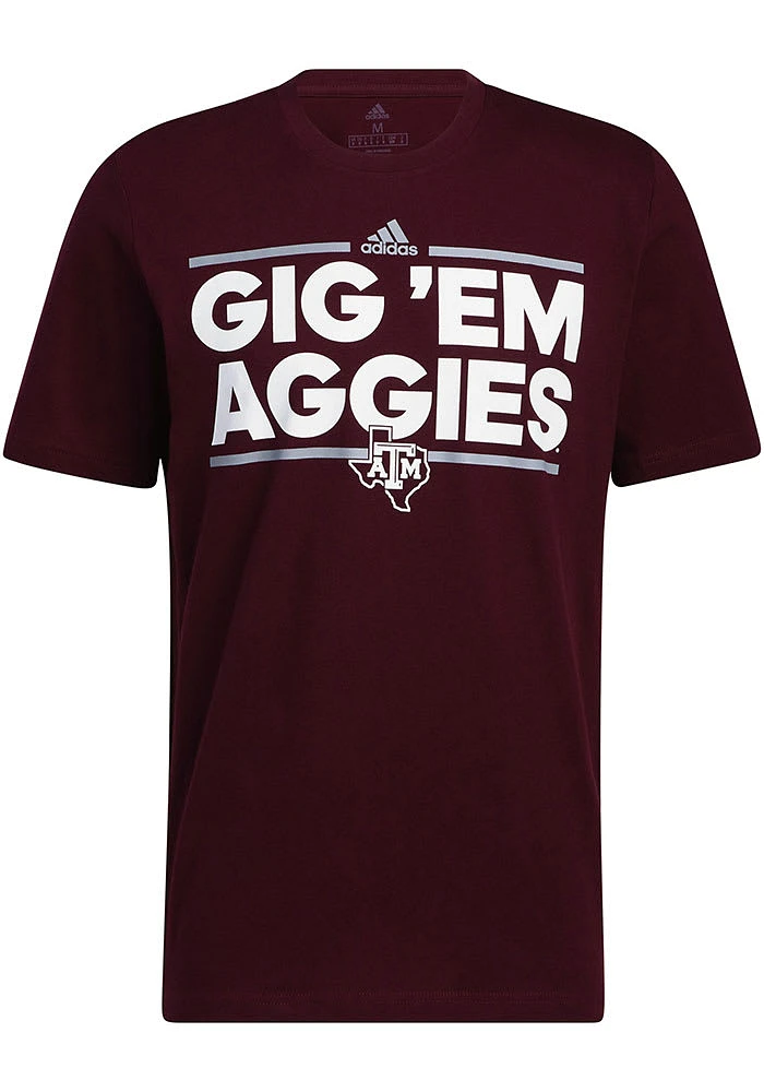 Adidas Texas A&M Aggies Maroon Fresh Dassler Short Sleeve T Shirt