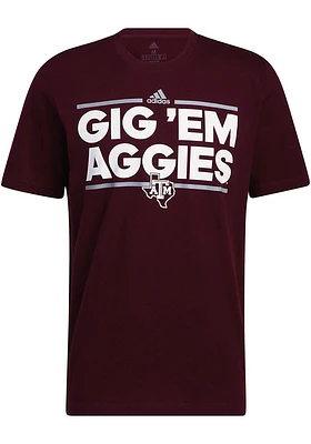 Adidas Texas A&M Aggies Maroon Fresh Dassler Short Sleeve T Shirt