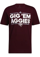 Adidas Texas A&M Aggies Maroon Fresh Dassler Short Sleeve T Shirt