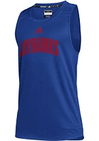 Adidas Kansas Jayhawks Mens Blue Stadium Short Sleeve Tank Top