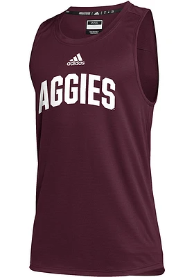 Adidas Texas A&M Aggies Mens Maroon Stadium Short Sleeve Tank Top