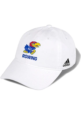 Adidas Kansas Jayhawks Rowing Washed Slouch Adjustable Hat - White
