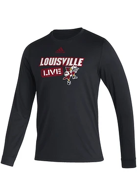 Adidas Louisville Cardinals Black Live Long Sleeve T Shirt
