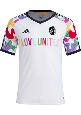 Adidas St Louis City SC Mens White PRIDE PRE MATCH Pre-match Jersey