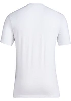 Adidas Kansas Jayhawks White Basketball Bench Short Sleeve T Shirt