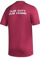 Adidas St Louis City SC Pink Pregame Hook Short Sleeve T Shirt