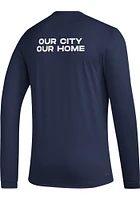 Adidas St Louis City SC Navy Blue Pregame Hook Long Sleeve T-Shirt