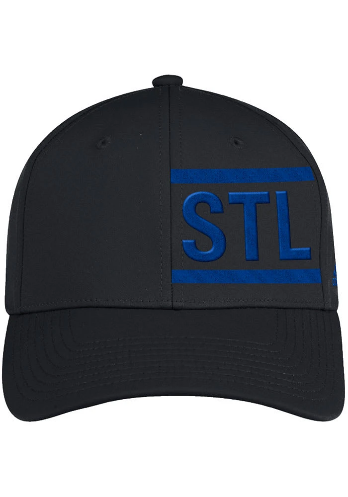 Adidas St Louis Blues Mens Black Team Code Structured Flex Hat