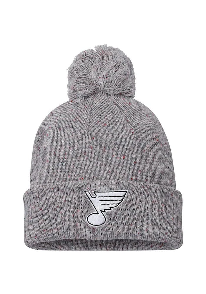 Adidas St Louis Blues Grey Speckle Cuffed Beanie Womens Knit Hat