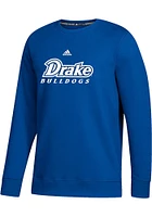 Adidas Drake Bulldogs Mens Blue Fleece Long Sleeve Crew Sweatshirt