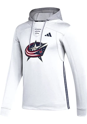 Adidas Columbus Blue Jackets Mens White Refresh Hood