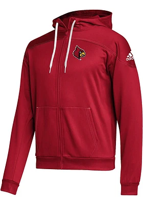 Adidas Louisville Cardinals Mens Red Stadium Long Sleeve Full Zip Jacket