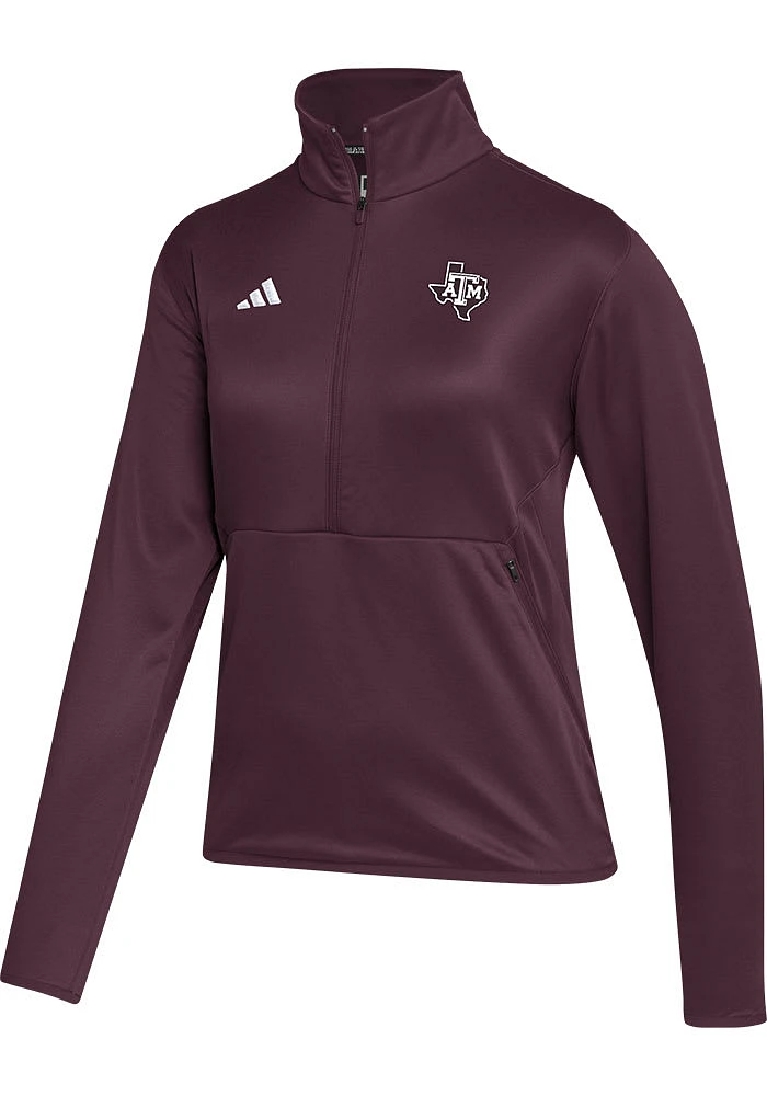Adidas Texas A&M Aggies Womens Maroon Sideline Qtr Zip Pullover
