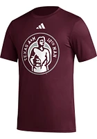 Adidas Texas A&M Aggies Maroon Pregame 12th Man Short Sleeve T Shirt