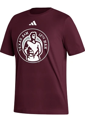 Adidas Texas A&M Aggies Maroon Fresh 12th Man Short Sleeve T Shirt
