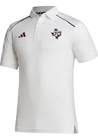 Adidas Texas A&M Aggies Mens White Primary Logo Short Sleeve Polo
