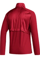 Adidas Nebraska Cornhuskers Mens Red Primary Logo Woven Long Sleeve Qtr Zip Pullover