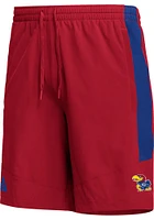 Adidas Kansas Jayhawks Mens Red Woven Shorts