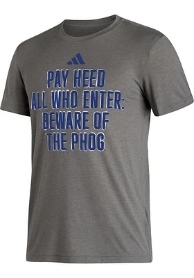 Adidas Kansas Jayhawks Grey Pregame Short Sleeve T Shirt