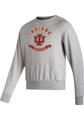 Adidas Indiana Hoosiers Mens Grey Vintage Meshin Around Long Sleeve Crew Sweatshirt
