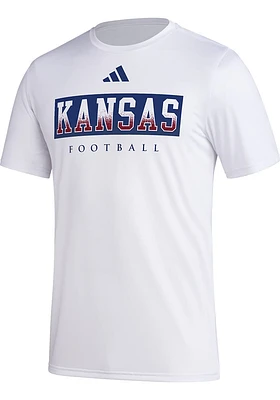Adidas Kansas Jayhawks Locker Football Practice Short Sleeve T Shirt
