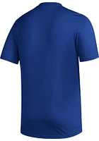 Adidas Kansas Jayhawks Blue Locker Stripe Up Short Sleeve T Shirt