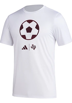 Adidas Texas A&M Aggies White Locker Spray Soccer Short Sleeve T Shirt