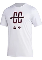 Adidas Texas A&M Aggies White Locker Spray Cross Country Short Sleeve T Shirt